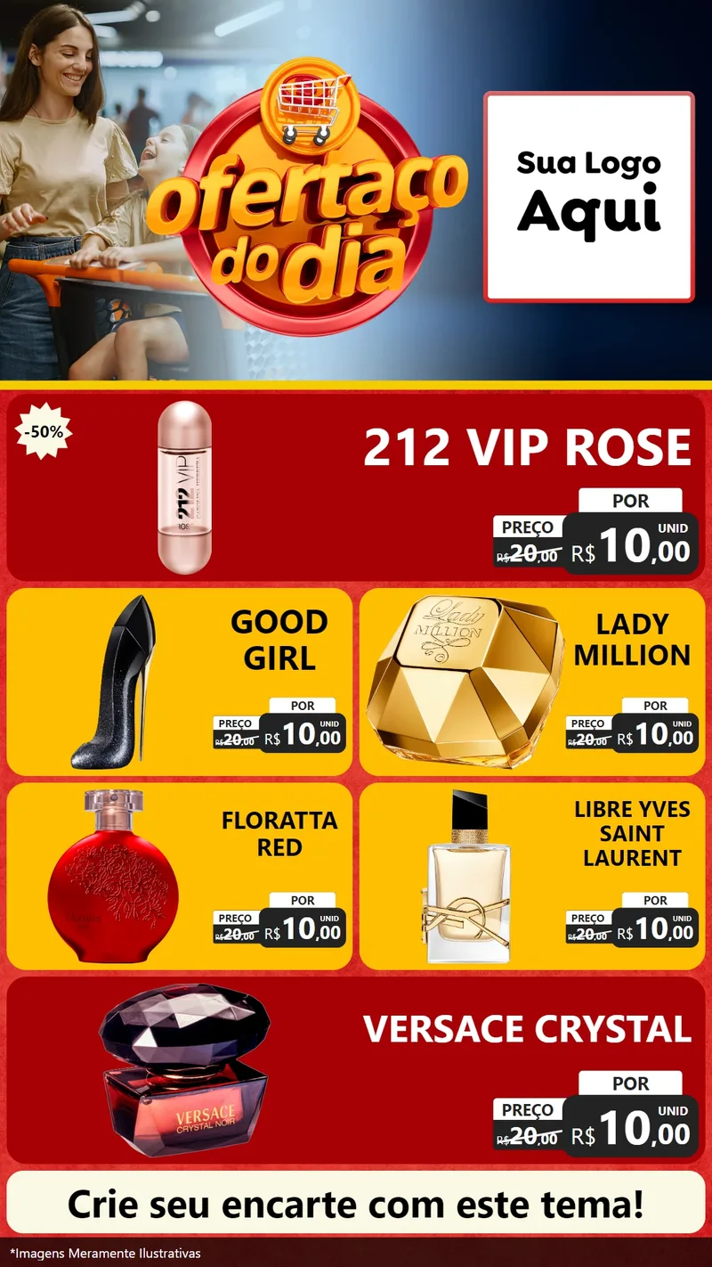 Modelo de TV para TV Vertical com o tema Ofertaço Do Dia para Perfumes