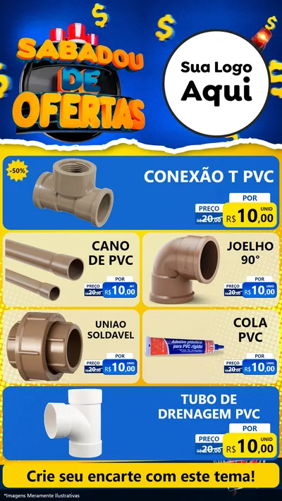 Modelo de TV para TV Vertical com o tema Sabadou de Ofertas para Tubos e conexões