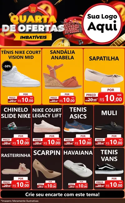 Modelo de Encarte para Encarte Grande com o tema Quarta de Ofertas Imbatíveis para Calçados