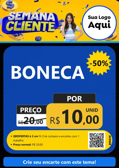 Modelo de Cartaz para Cartaz A4 Vertical com o tema Semana do Cliente para Brinquedos