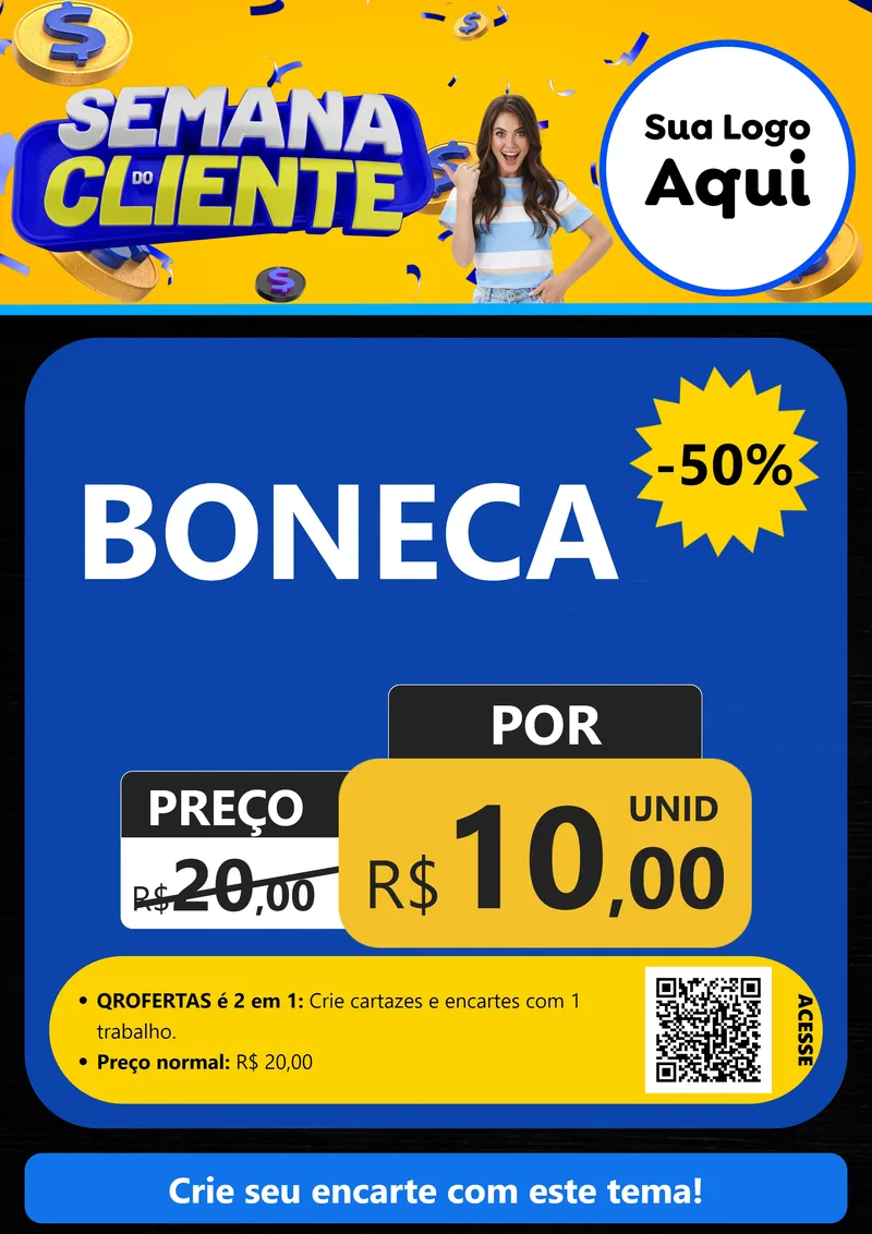 Modelo de Cartaz para Cartaz A4 Vertical com o tema Semana do Cliente para Brinquedos