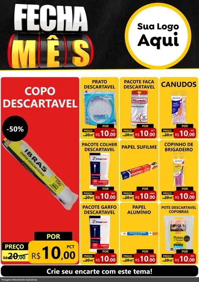 Modelo de Encarte para Encarte A4 Vertical com o tema Fecha Mês para Embalagens