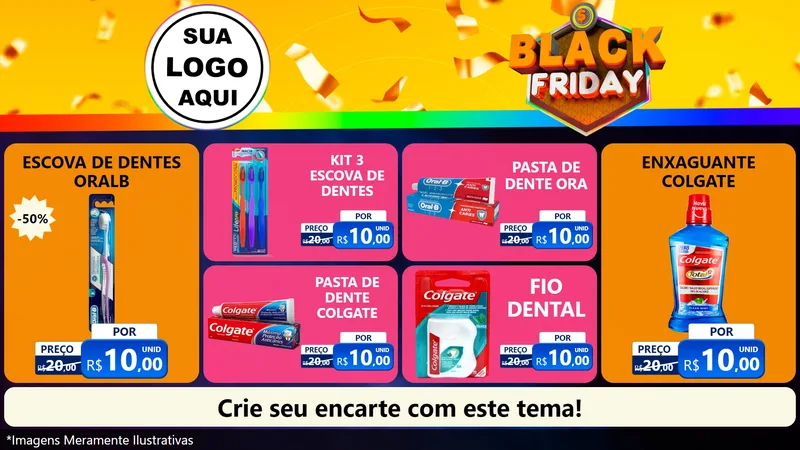 Modelo de TV para TV Horizontal com o tema Black Friday para Higiene Pessoal