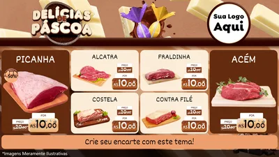 Modelo de TV para TV Horizontal com o tema Delícias de Páscoa para Açougue