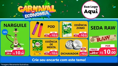 Modelo de TV para TV Horizontal com o tema Carnaval da Economia para Tabacaria