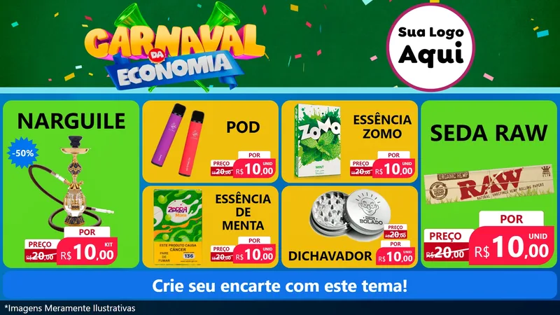 Modelo de TV para TV Horizontal com o tema Carnaval da Economia para Tabacaria