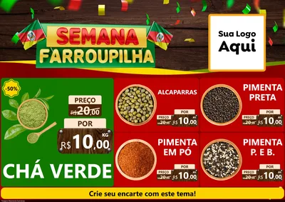 Modelo de Encarte para Encarte A4 Horizontal com o tema Semana Farroupilha para Produtos Naturais