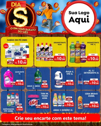 Modelo de Rede Social para Feed Instagram com o tema Dia S - O Dia Mais Barato Do Mês para Produtos de Limpeza