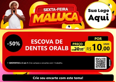 Modelo de Cartaz para Cartaz A4 Horizontal com o tema Sexta-feira Maluca para Higiene Pessoal