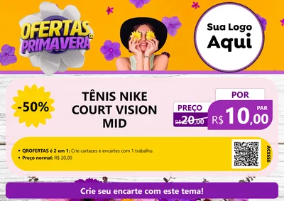 Modelo de Cartaz para Cartaz A4 Horizontal com o tema Ofertas Da Primavera para Calçados