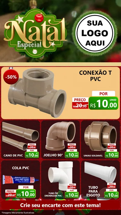 Modelo de Rede Social para Stories com o tema Natal Especial para Tubos e conexões