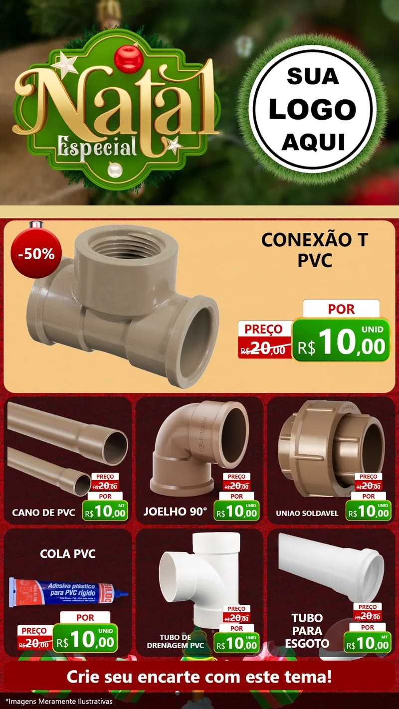Modelo de Rede Social para Stories com o tema Natal Especial para Tubos e conexões