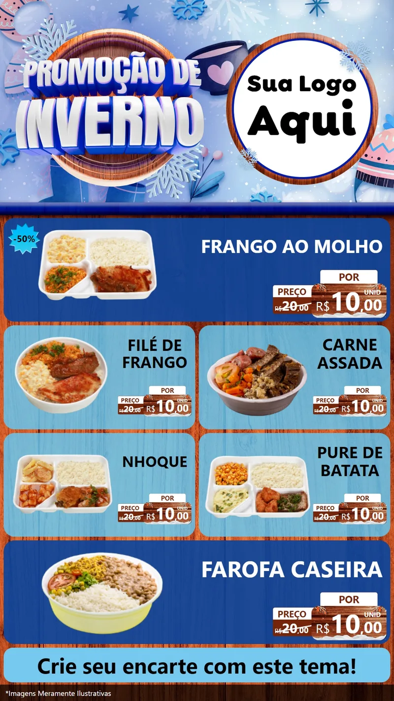 Modelo de TV para TV Vertical com o tema Promoção de Inverno para Restaurante