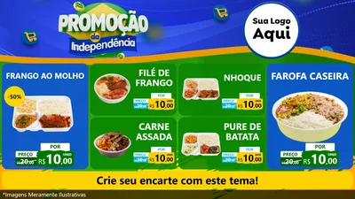 Modelo de TV para TV Horizontal com o tema Promoção da Independência para Restaurante