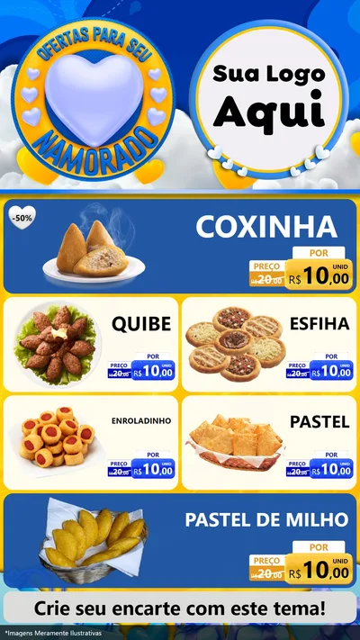 Modelo de TV para TV Vertical com o tema Ofertas Para Seu Namorado para Salgadaria