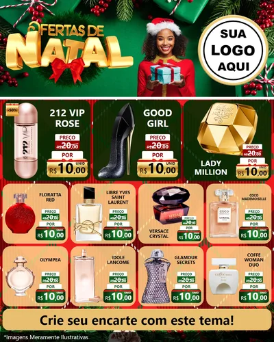 Modelo de Rede Social para Feed Instagram com o tema Ofertas de Natal para Perfumes