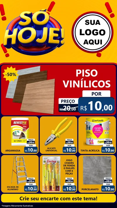 Modelo de Rede Social para Stories com o tema Só Hoje! para Material para Construção