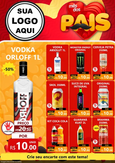 Modelo de Encarte para Encarte A4 Vertical com o tema Mês Dos Pais para Distribuidora de bebidas