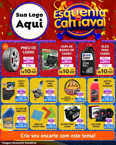 Modelo de Rede Social para Feed Instagram com o tema Esquenta de Carnaval para Auto peças