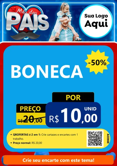 Modelo de Cartaz para Cartaz A4 Vertical com o tema Mês Dos Pais para Brinquedos