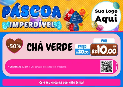 Modelo de Cartaz para Cartaz A4 Horizontal com o tema Páscoa Imperdível para Produtos Naturais