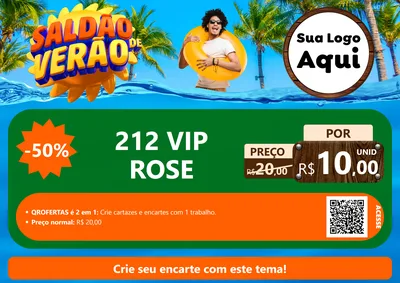 Modelo de Cartaz para Cartaz A4 Horizontal com o tema Saldão de Verão para Perfumes