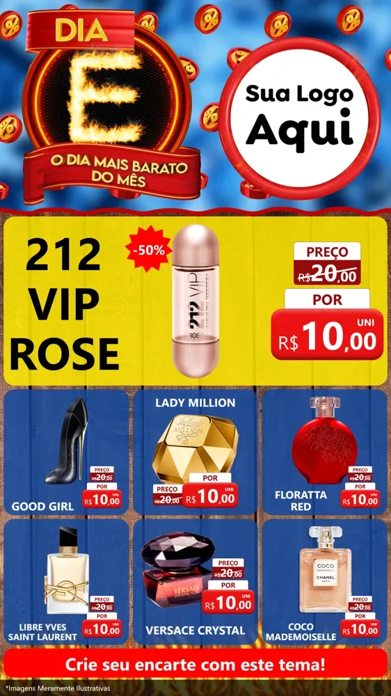 Modelo de Rede Social para Stories com o tema Dia E - O Dia Mais Barato Do Mês para Perfumes