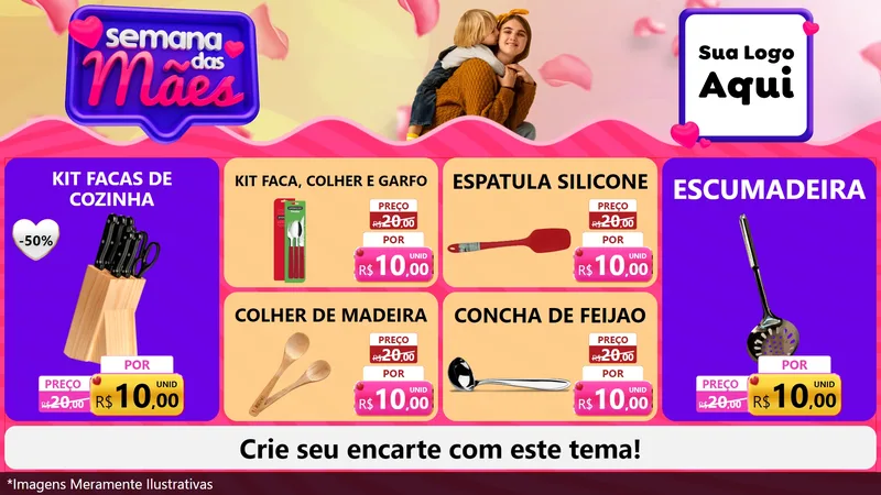 Modelo de TV para TV Horizontal com o tema Semana das Mães para Utilidades Domésticas