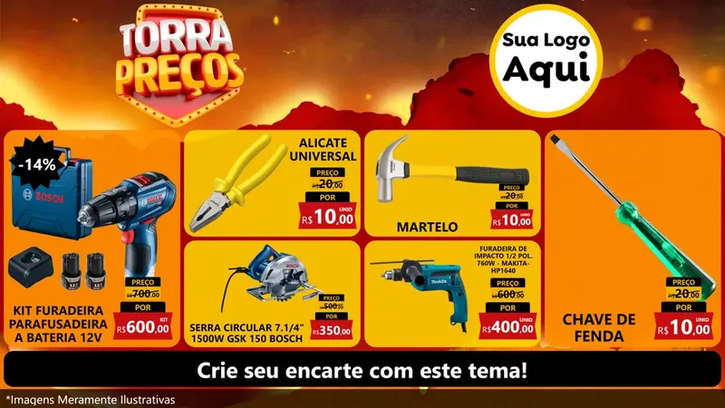 Modelo de TV para TV Horizontal com o tema Torra Preços para Maquinas e Ferramentas