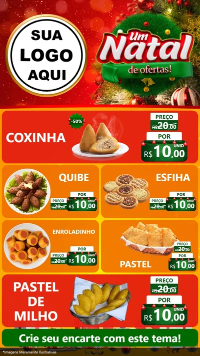 Modelo de TV para TV Vertical com o tema Um Natal de Ofertas para Salgadaria