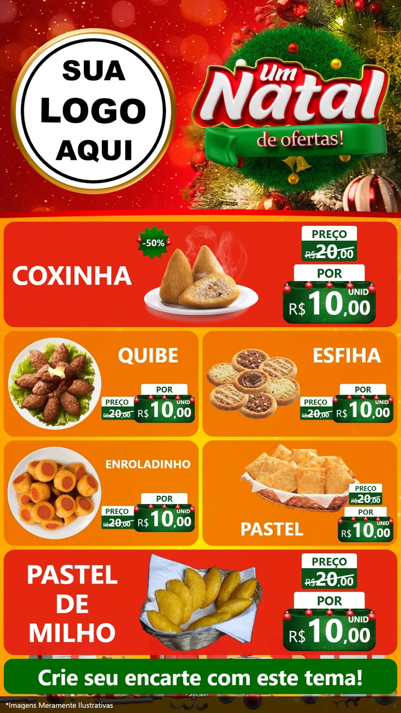 Modelo de TV para TV Vertical com o tema Um Natal de Ofertas para Salgadaria