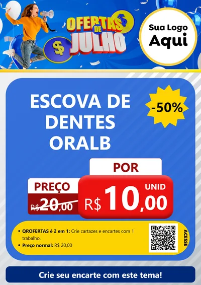 Modelo de Cartaz para Cartaz A4 Vertical com o tema Ofertas de Julho para Higiene Pessoal