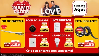Modelo de TV para TV Horizontal com o tema Dia dos Namorados para Materiais Elétricos