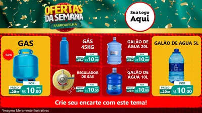 Modelo de TV para TV Horizontal com o tema Ofertas da Semana Farroupilha para Água e gás