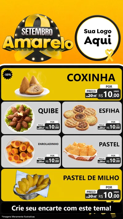 Modelo de TV para TV Vertical com o tema Setembro Amarelo para Salgadaria