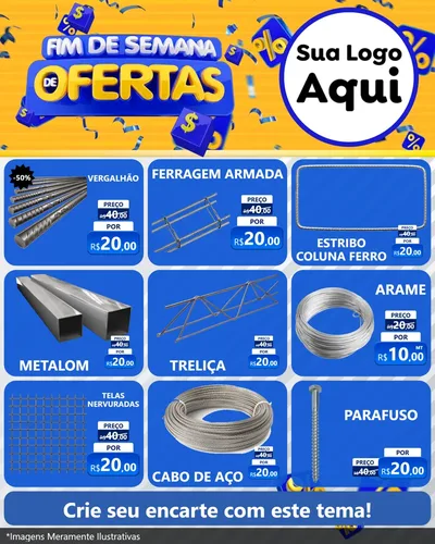 Modelo de Rede Social para Feed Instagram com o tema Fim de Semana de Ofertas para Ferragens