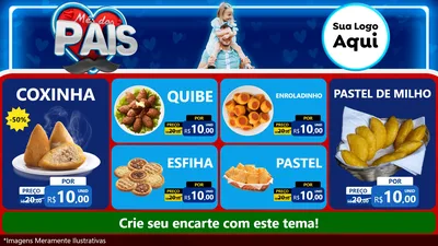 Modelo de TV para TV Horizontal com o tema Mês Dos Pais para Salgadaria