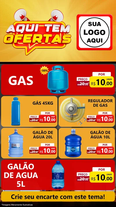Modelo de TV para TV Vertical com o tema Aqui Tem Ofertas para Água e gás