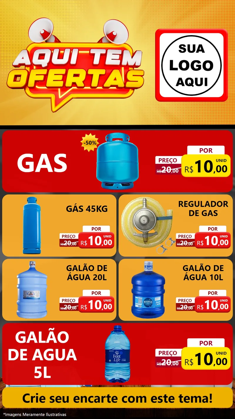 Modelo de TV para TV Vertical com o tema Aqui Tem Ofertas para Água e gás