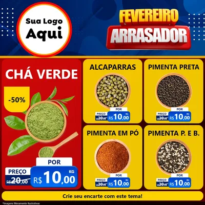Modelo de Rede Social para Feed Facebook com o tema Fevereiro Arrasador para Produtos Naturais