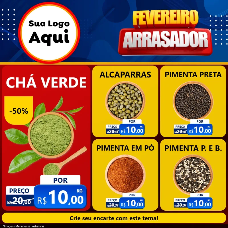 Modelo de Rede Social para Feed Facebook com o tema Fevereiro Arrasador para Produtos Naturais