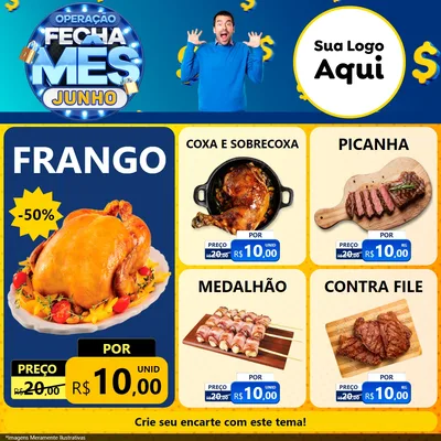 Modelo de Rede Social para Feed Facebook com o tema Operação Fecha Mês, Junho para Assados