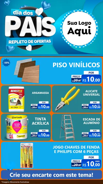 Modelo de TV para TV Vertical com o tema Dia Dos Pais Repleto de Ofertas para Material para Construção