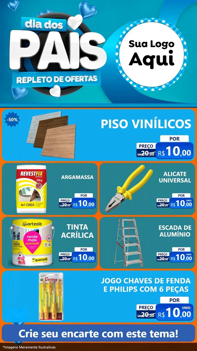 Modelo de TV para TV Vertical com o tema Dia Dos Pais Repleto de Ofertas para Material para Construção