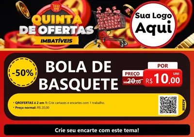 Modelo de Cartaz para Cartaz A4 Horizontal com o tema Quinta de Ofertas Imbatíveis para Artigos Esportivos