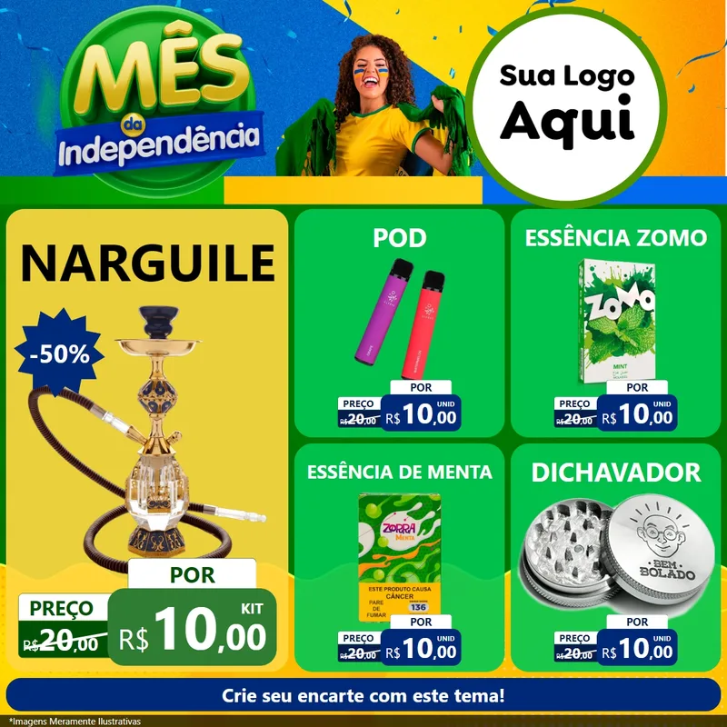 Modelo de Rede Social para Feed Facebook com o tema Mês da Independência para Tabacaria