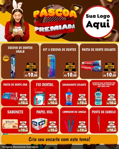Modelo de Rede Social para Feed Instagram com o tema Páscoa Premiada para Higiene Pessoal