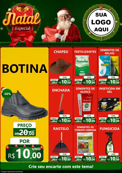 Modelo de Encarte para Encarte A4 Vertical com o tema Natal Especial para Agropecuária