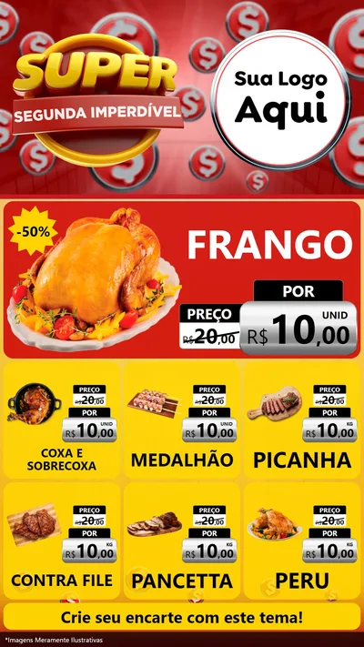 Modelo de Rede Social para Stories com o tema Super Segunda Imperdível para Assados