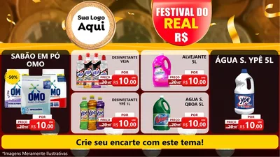 Modelo de TV para TV Horizontal com o tema Festival do Real para Produtos de Limpeza